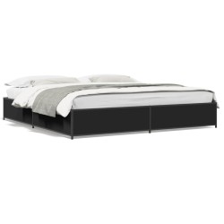Cadre de lit sans matelas noir 180x200 cm 