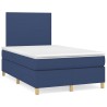 Sommier à lattes de lit matelas et LED bleu 120x190 cm tissu 