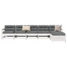 Salon de jardin 6 pcs blanc bois de pin massif 