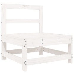 Salon de jardin 6 pcs blanc bois de pin massif 
