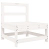 Salon de jardin 6 pcs blanc bois de pin massif 