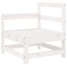 Salon de jardin 6 pcs blanc bois de pin massif 