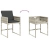 Ensemble à manger de jardin et coussins 7 pcs gris clair rotin 