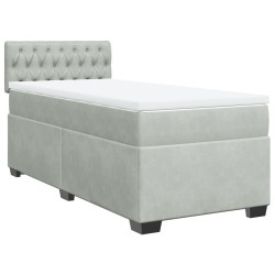 Sommier à lattes de lit et matelas Gris clair 100x200cm Velours 