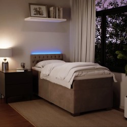 Sommier à lattes de lit et matelas Gris clair 100x200cm Velours 