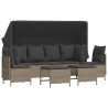 Salon de jardin 5 pcs avec coussins gris clair résine tressée 