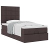 Cadre de lit ottoman avec matelas marron foncé 90x190 cm tissu 