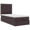 Cadre de lit ottoman avec matelas marron foncé 90x190 cm tissu 