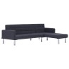 Canapé-lit en forme de L Gris foncé Polyester  