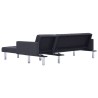 Canapé-lit en forme de L Gris foncé Polyester  