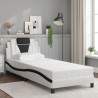Cadre de lit sans matelas blanc et noir 90x200 cm similicuir 