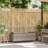 Banc de jardin coussin gris clair 110x30x40,5 cm résine tressée 