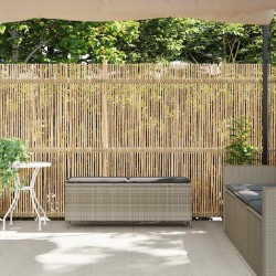 Banc de jardin coussin gris clair 110x30x40,5 cm résine tressée 