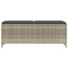 Banc de jardin coussin gris clair 110x30x40,5 cm résine tressée 