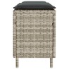 Banc de jardin coussin gris clair 110x30x40,5 cm résine tressée 