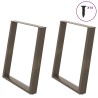 Pieds de table à manger en forme de U, 2 pièces, acier naturel, 70 x (72-73) cm 
