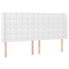 Tête de lit avec oreilles Blanc 203x16x118/128 cm Similicuir 