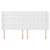 Tête de lit avec oreilles Blanc 203x16x118/128 cm Similicuir 