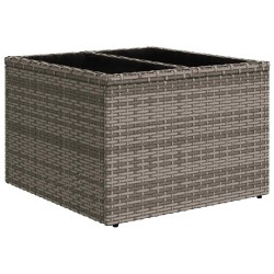 Salon de jardin 6 pcs avec coussins gris résine tressée 