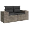 Salon de jardin 6 pcs avec coussins gris résine tressée 
