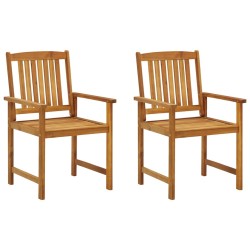 Chaises de jardin avec coussins lot de 2 Bois d'acacia massif 