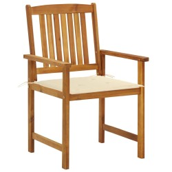 Chaises de jardin avec coussins lot de 2 Bois d'acacia massif 