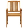 Chaises de jardin avec coussins lot de 2 Bois d'acacia massif 
