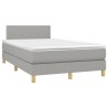 Sommier à lattes de lit matelas LED gris clair 120x190 cm tissu 