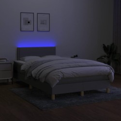 Sommier à lattes de lit matelas LED gris clair 120x190 cm tissu 