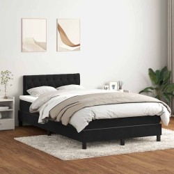 Sommier à lattes de lit avec matelas noir 120x210 cm velours 