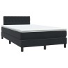 Sommier à lattes de lit avec matelas noir 120x210 cm velours 