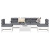 Salon de jardin 6 pcs blanc bois de pin massif 