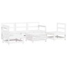 Salon de jardin 6 pcs blanc bois de pin massif 