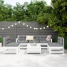 Salon de jardin 6 pcs blanc bois de pin massif 