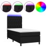 Sommier à lattes de lit avec matelas et LED Noir 80x200cm Tissu 