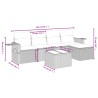 Salon de jardin avec coussins 6 pcs beige résine tressée 