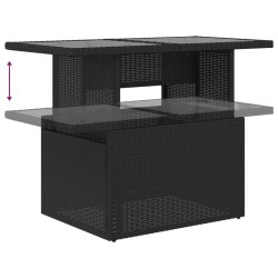 Salon de jardin 6 pcs avec coussins noir résine tressée 