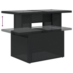 Salon de jardin 6 pcs avec coussins noir résine tressée 