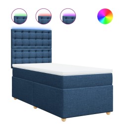 Sommier à lattes de lit avec matelas Bleu 80x200 cm Tissu 
