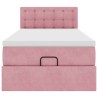 Cadre de lit ottoman avec matelas rose 90x190 cm velours 