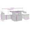 Salon de jardin avec coussins 6 pcs beige résine tressée 