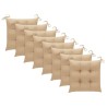 Chaises pliables d'extérieur lot de 8 et coussins Bois d'acacia 