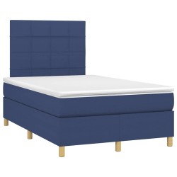 Sommier à lattes de lit avec matelas bleu 120x190 cm tissu 