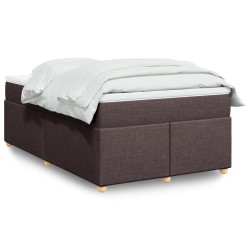 Sommier à lattes de lit et matelas marron foncé 120x190cm tissu 
