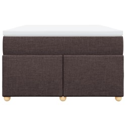 Sommier à lattes de lit et matelas marron foncé 120x190cm tissu 