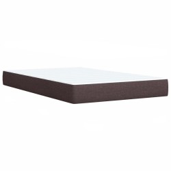 Sommier à lattes de lit et matelas marron foncé 120x190cm tissu 