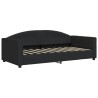 Lit de jour avec gigogne et matelas noir 90x190 cm tissu 