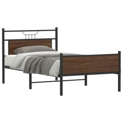Cadre de lit sans matelas chêne marron 107x203 cm 