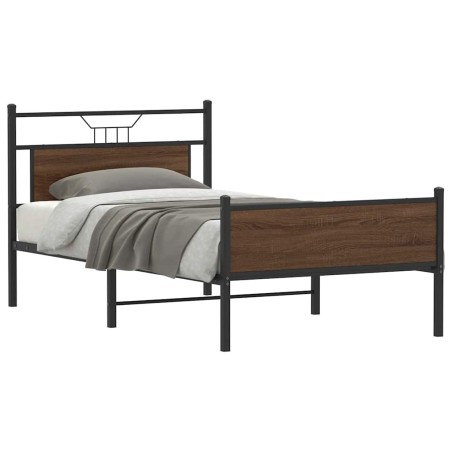Cadre de lit sans matelas chêne marron 107x203 cm 