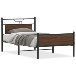 Cadre de lit sans matelas chêne marron 107x203 cm 